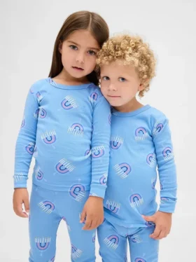 Bio-Pyjama-Set aus gebürsteter Baumwolle für Kinder und Babys