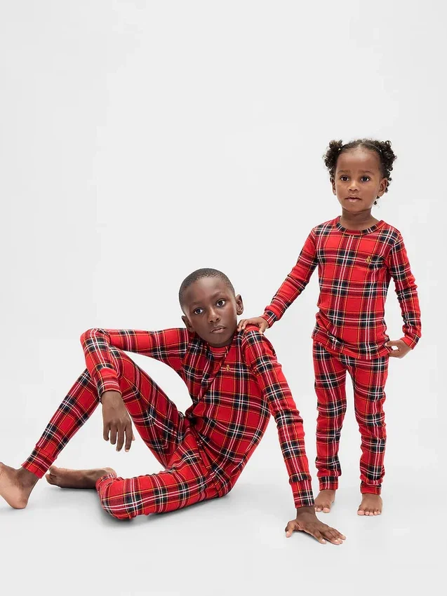 Bio-Pyjama-Set aus gebürsteter Baumwolle für Kinder und Babys