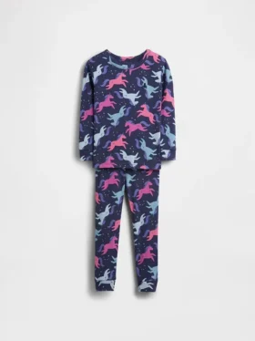 Bio-Pyjama-Set aus gebürsteter Baumwolle mit Einhorn-Motiv für Baby & Kleinkind