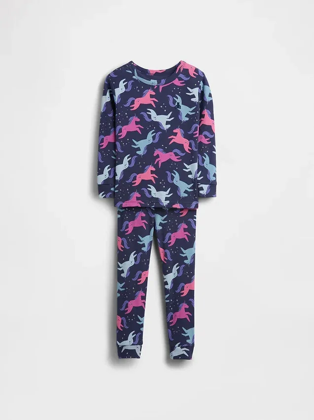 Bio-Pyjama-Set aus gebürsteter Baumwolle mit Einhorn-Motiv für Baby & Kleinkind