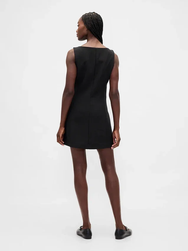 Bistretch-Minikleid mit Knopfleiste