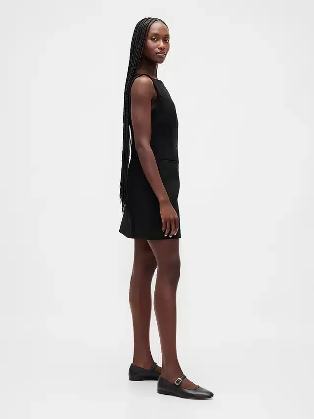 Bistretch-Minikleid mit Knopfleiste