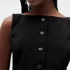 Bistretch-Minikleid mit Knopfleiste