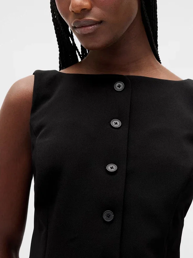 Bistretch-Minikleid mit Knopfleiste
