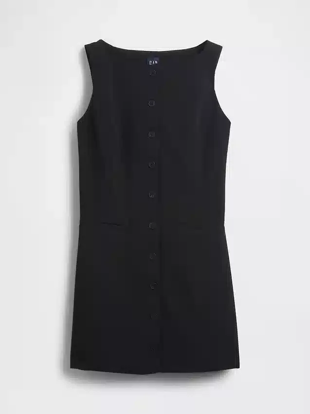 Bistretch-Minikleid mit Knopfleiste