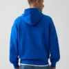 Blauer, schwerer French-Terry-Hoodie mit Logo
