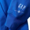 Blauer, schwerer French-Terry-Hoodie mit Logo