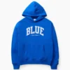 Blauer, schwerer French-Terry-Hoodie mit Logo