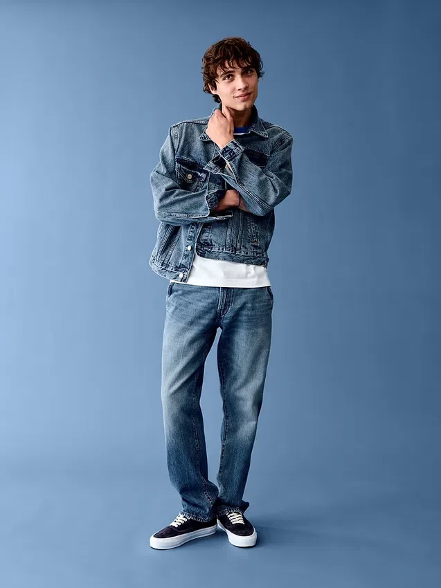 „Blue Relaxed Straight“-Jeans