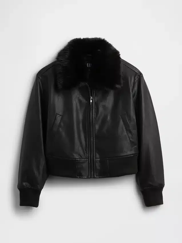 Bomberjacke aus veganem Leder