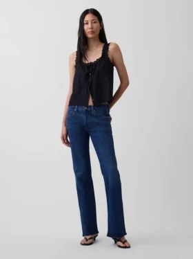 Bootcut-Jeans mit mittlerer Leibhöhe und lockerer Passform