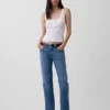 Bootcut-Jeans mit mittlerer Leibhöhe und lockerer Passform