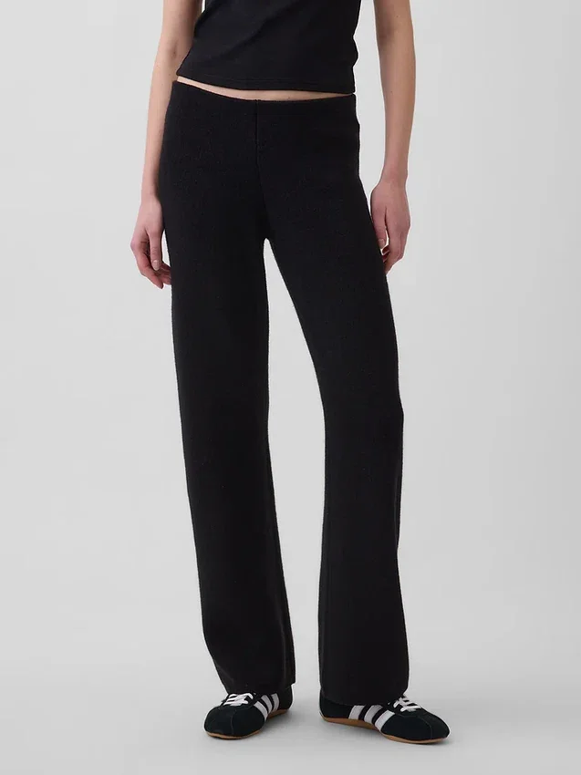 Bootcut-Pullover-Hose aus Baumwollmischung mit niedriger Leibhöhe
