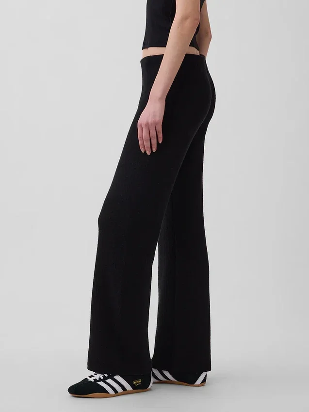 Bootcut-Pullover-Hose aus Baumwollmischung mit niedriger Leibhöhe