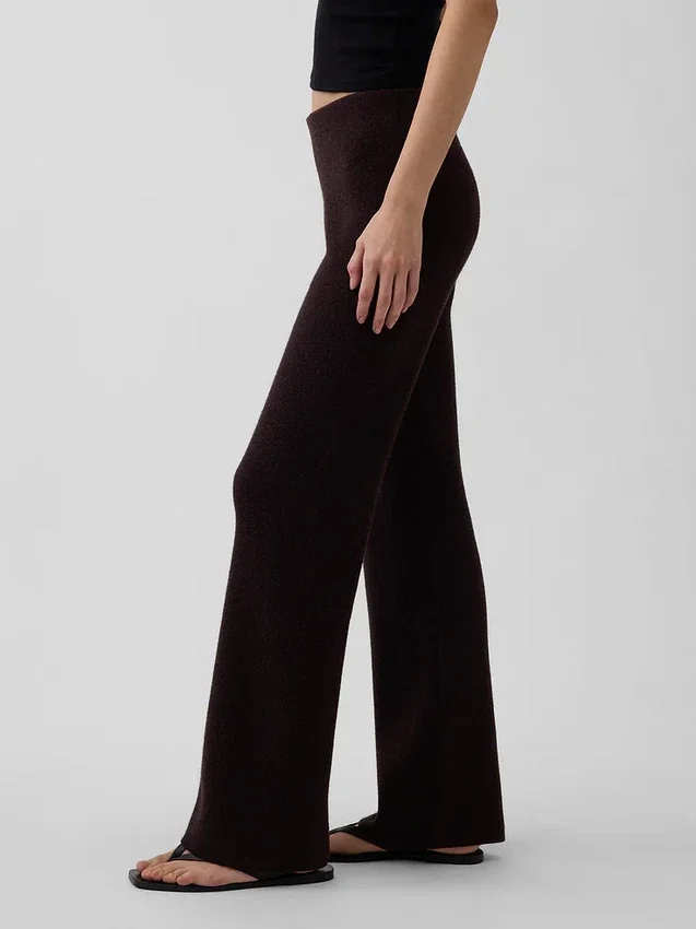 Bootcut-Pullover-Hose aus Baumwollmischung mit niedriger Leibhöhe
