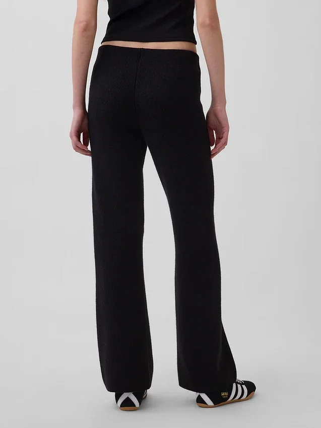 Bootcut-Pullover-Hose aus Baumwollmischung mit niedriger Leibhöhe