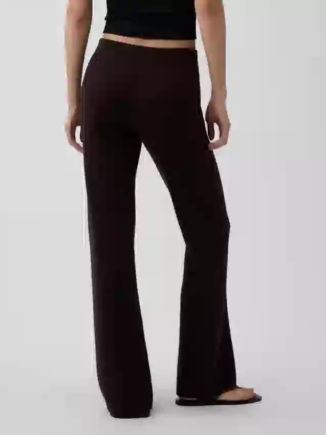 Bootcut-Pullover-Hose aus Baumwollmischung mit niedriger Leibhöhe