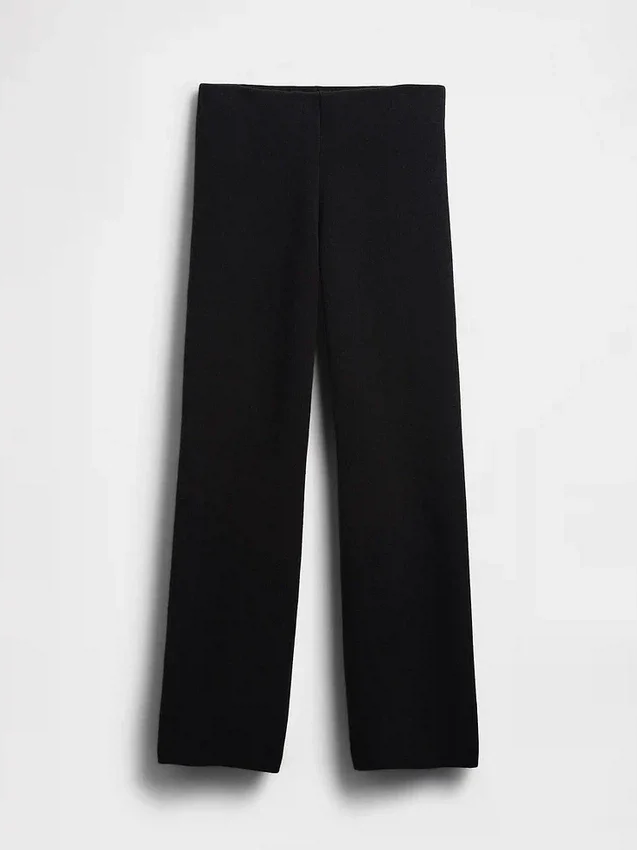 Bootcut-Pullover-Hose aus Baumwollmischung mit niedriger Leibhöhe