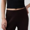 Bootcut-Pullover-Hose aus Baumwollmischung mit niedriger Leibhöhe