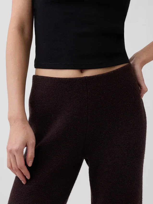 Bootcut-Pullover-Hose aus Baumwollmischung mit niedriger Leibhöhe