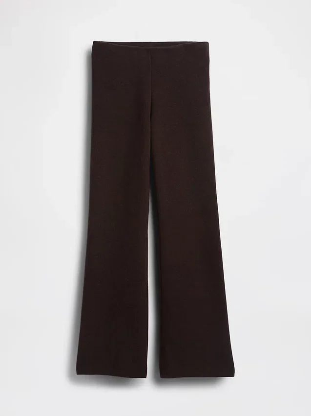 Bootcut-Pullover-Hose aus Baumwollmischung mit niedriger Leibhöhe