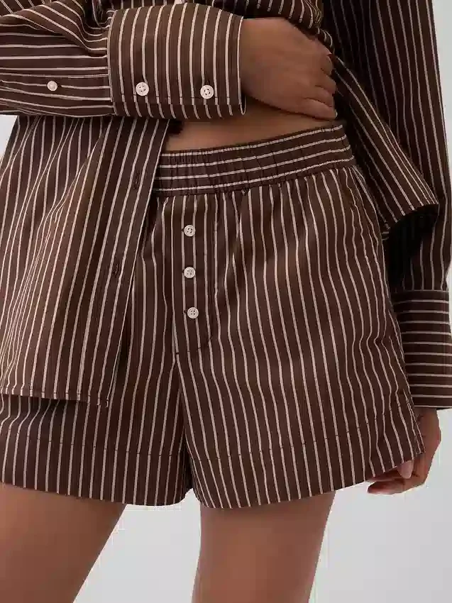 Boxershorts aus Bio-Baumwollpopeline mit Streifenmuster