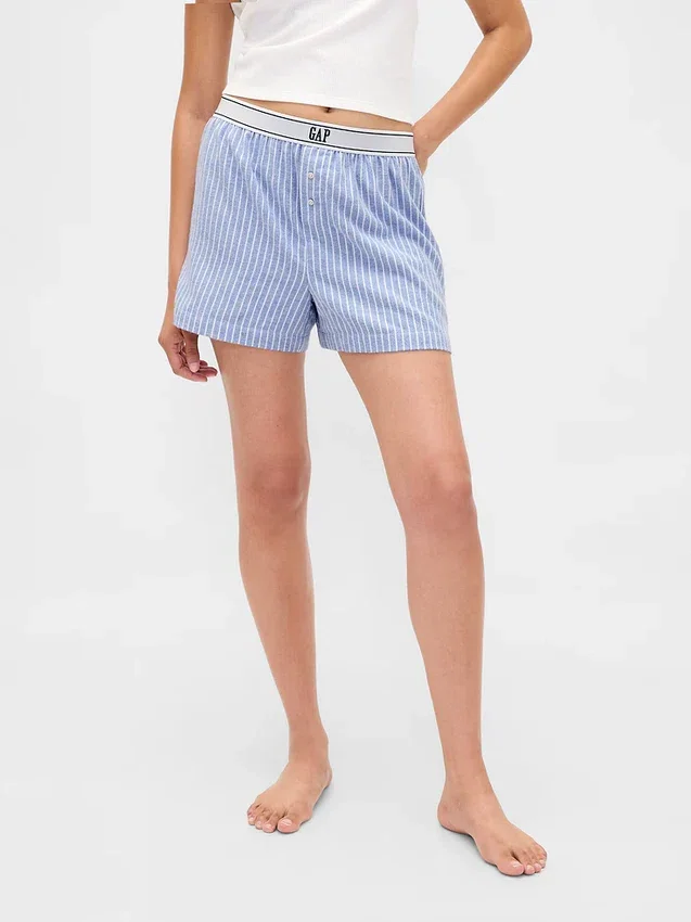 Boxershorts aus Flanell mit Logo