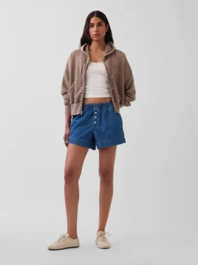 Boxershorts aus ultraweichem Denim mit mittlerer Leibhöhe