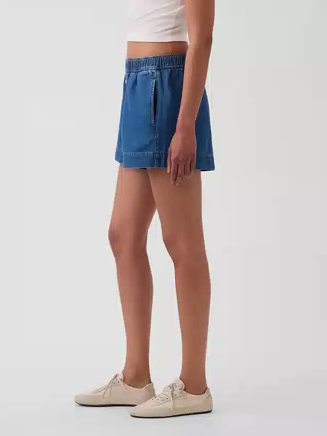 Boxershorts aus ultraweichem Denim mit mittlerer Leibhöhe