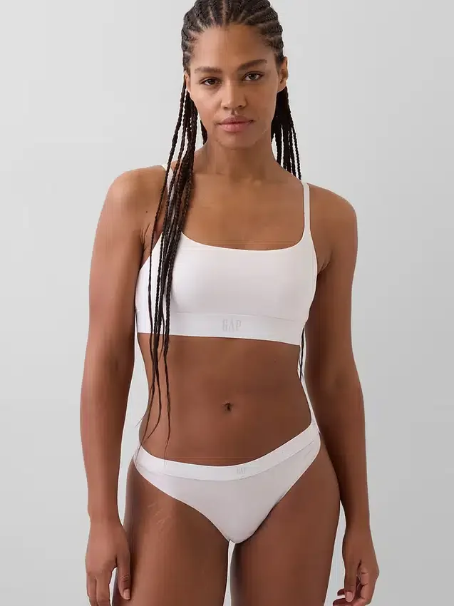 Bralette aus Bio-Stretch-Baumwolle mit Logo