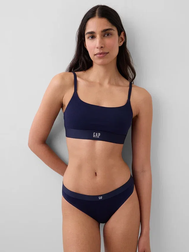 Bralette aus Bio-Stretch-Baumwolle mit Logo