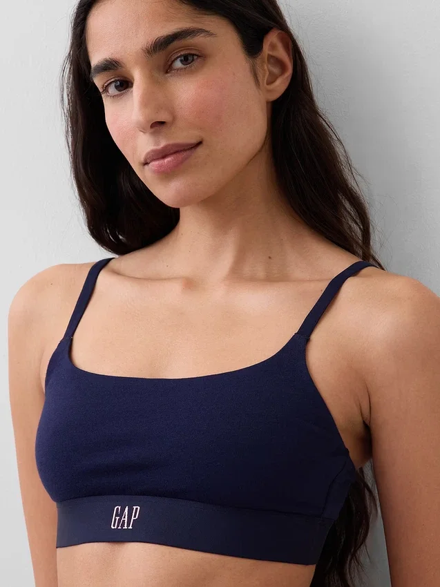 Bralette aus Bio-Stretch-Baumwolle mit Logo