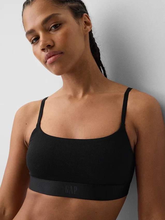 Bralette aus Bio-Stretch-Baumwolle mit Logo