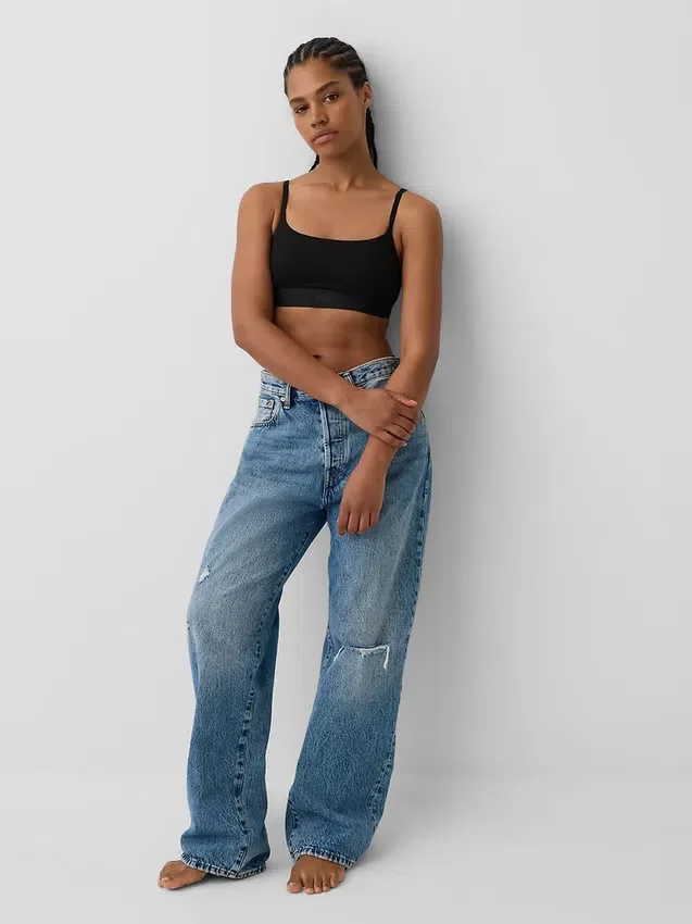 Bralette aus Bio-Stretch-Baumwolle mit Logo
