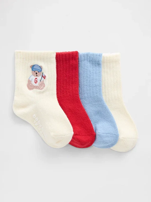 Brannan Bear Americana Crew-Socken für Kleinkinder (4er-Pack)