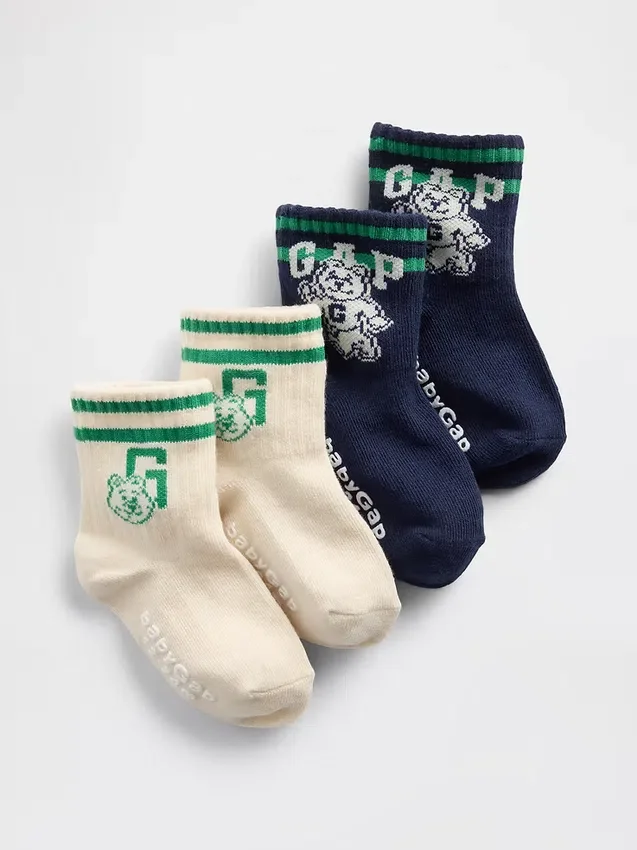 Brannan Bear Varsity-Logo-Crew-Socken für Baby & Kleinkind (2er-Pack)