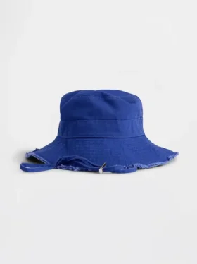 Bucket-Mütze mit ausgefranstem Rand