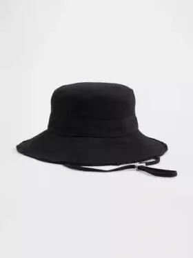 Bucket-Mütze mit ausgefranstem Rand