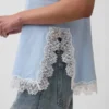 Cami aus Leinenmischung mit Spitzenbesatz