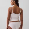 Cami-Top mit integrierten BH-Einsätzen aus Bio-Stretch-Baumwolle mit Spitzenbesatz