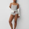 Cami-Top mit integrierten BH-Einsätzen aus Bio-Stretch-Baumwolle mit Spitzenbesatz