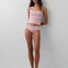 Cami-Top mit integrierten BH-Einsätzen aus Bio-Stretch-Baumwolle mit Spitzenbesatz