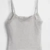 Cami-Top mit integrierten BH-Einsätzen aus Bio-Stretch-Baumwolle mit Spitzenbesatz