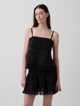 Cami-Top mit Spitzenbesatz