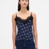 Cami-Top mit Spitzenbesatz