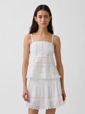 Cami-Top mit Spitzenbesatz