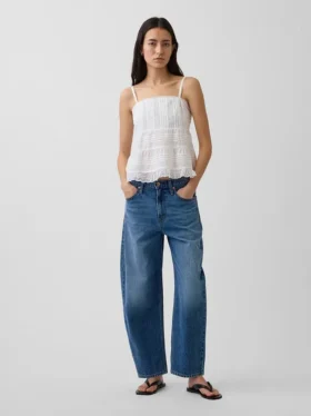 Cami-Top mit Spitzenbesatz