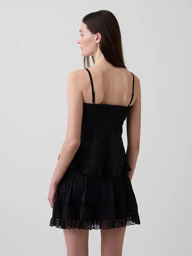 Cami-Top mit Spitzenbesatz