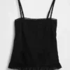 Cami-Top mit Spitzenbesatz