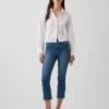 Capri-Jeans mit hoher Leibhöhe